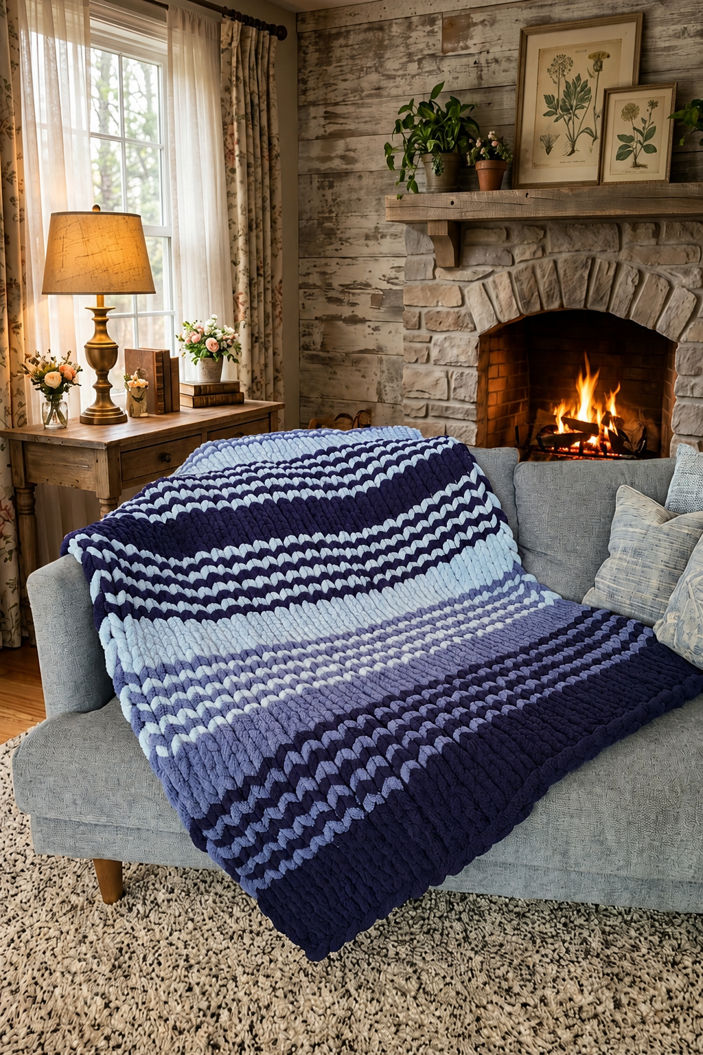 The Hearth Collection — adult chunky chenille throws in earthy heirloom palettes
