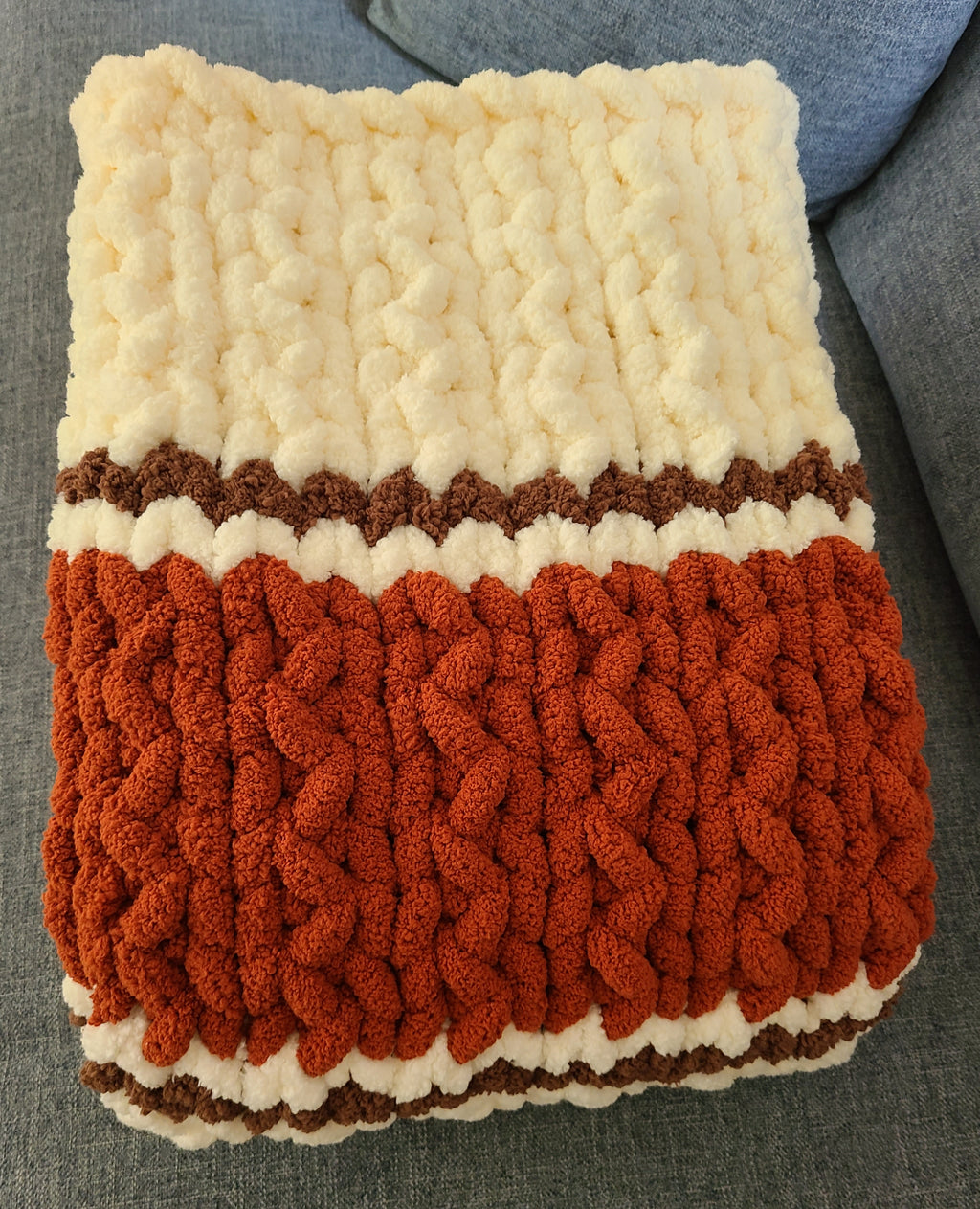 Autumn Ember — copper, coffee brown, and vintage white — laid flat showing the copper and cream bands