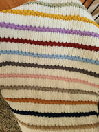 Timeless Eras — multicolour raised stripes on cream — close-up of the full colour sequence